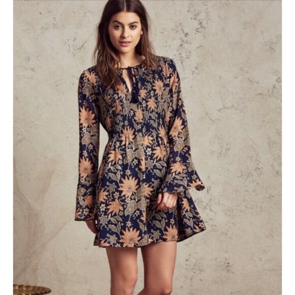 REVOLVE TULAROSA Himalayan Floral Audrey Mini Dress, Sz M - Picture 1 of 9